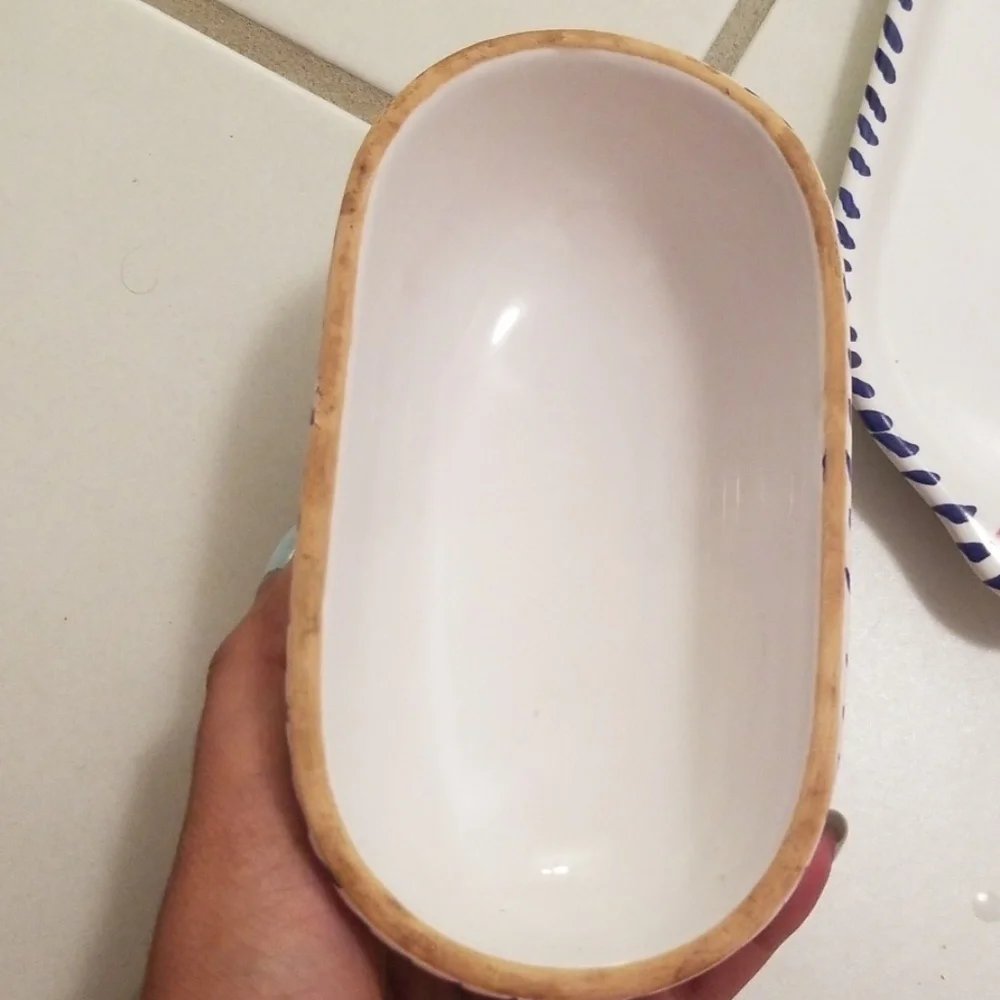HANDMADE in Italy Printed Butter Dish with lid
